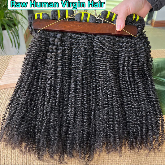 SWANEE Kinky Curly Human Hair Bundle 100% Natural Black Color Double Weft Vietnamese for Curly Bundles Human Hair Extensions