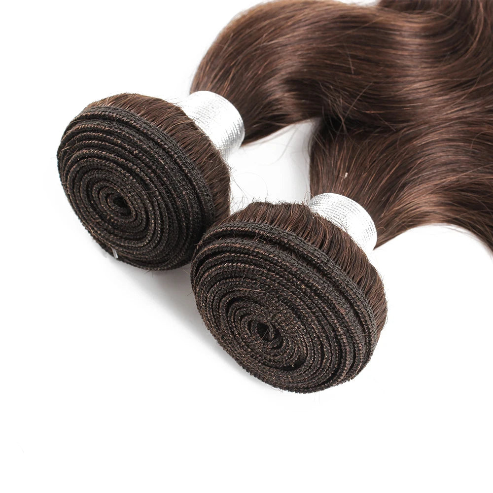 1 Bundle Black Brown Pure Colored 100% Human Hair Weave Bundles Extension 95(±5)gram Body Wave Style Remy Indian Hair Bobbi