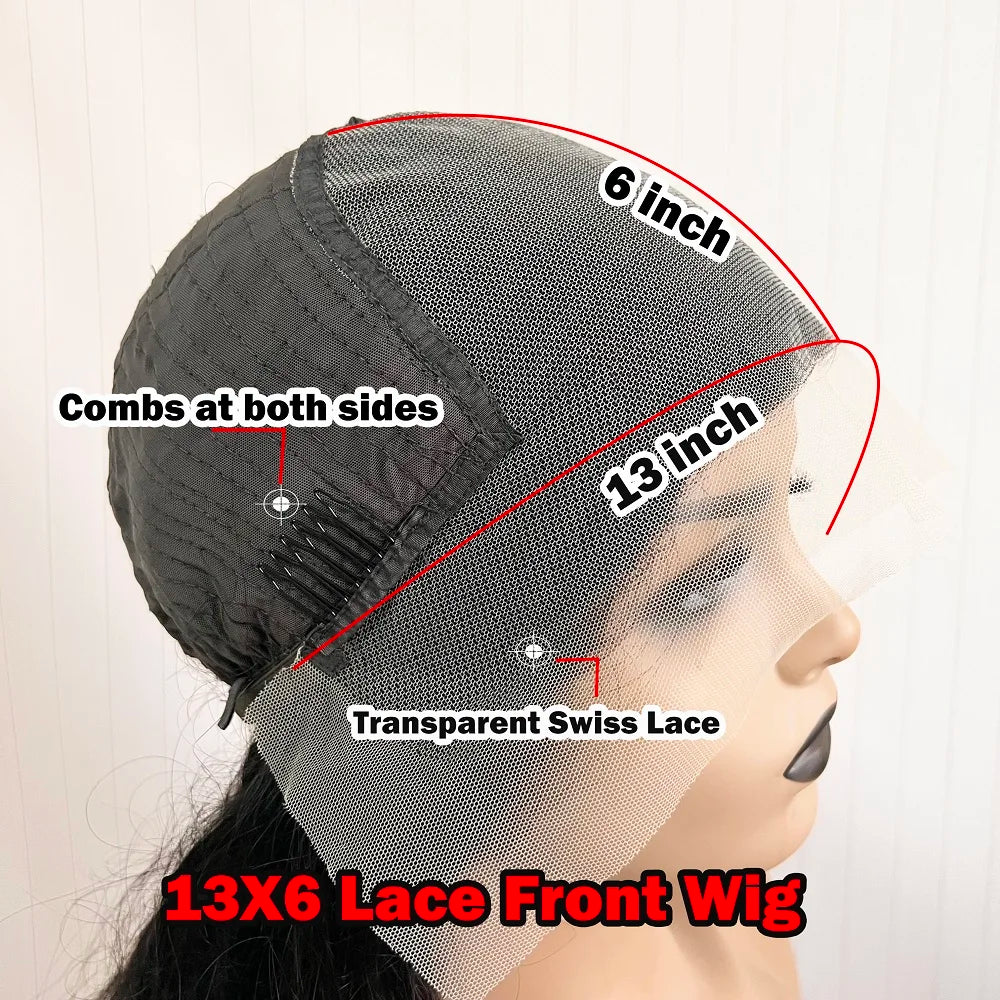 Jet Black Ombre Orange Ginger Mixed Colored Human Hair Long Wigs Body Wave Lace Front Wig Real Human Hair Wig for Black Women