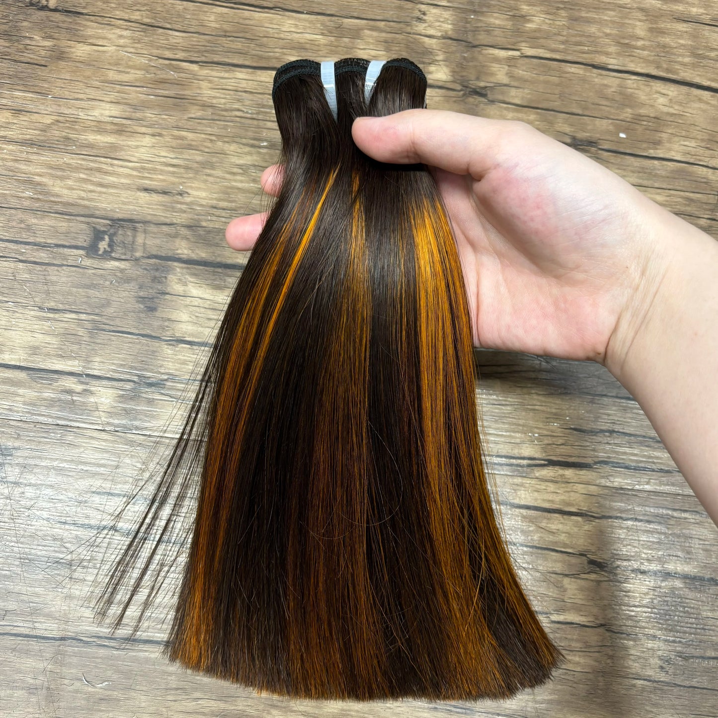 2X6 Lace Frontal Colored Vietnamese Human Hair Bundles and Closure Double Drawn Ombre Color Remy Human Hair Extensions
