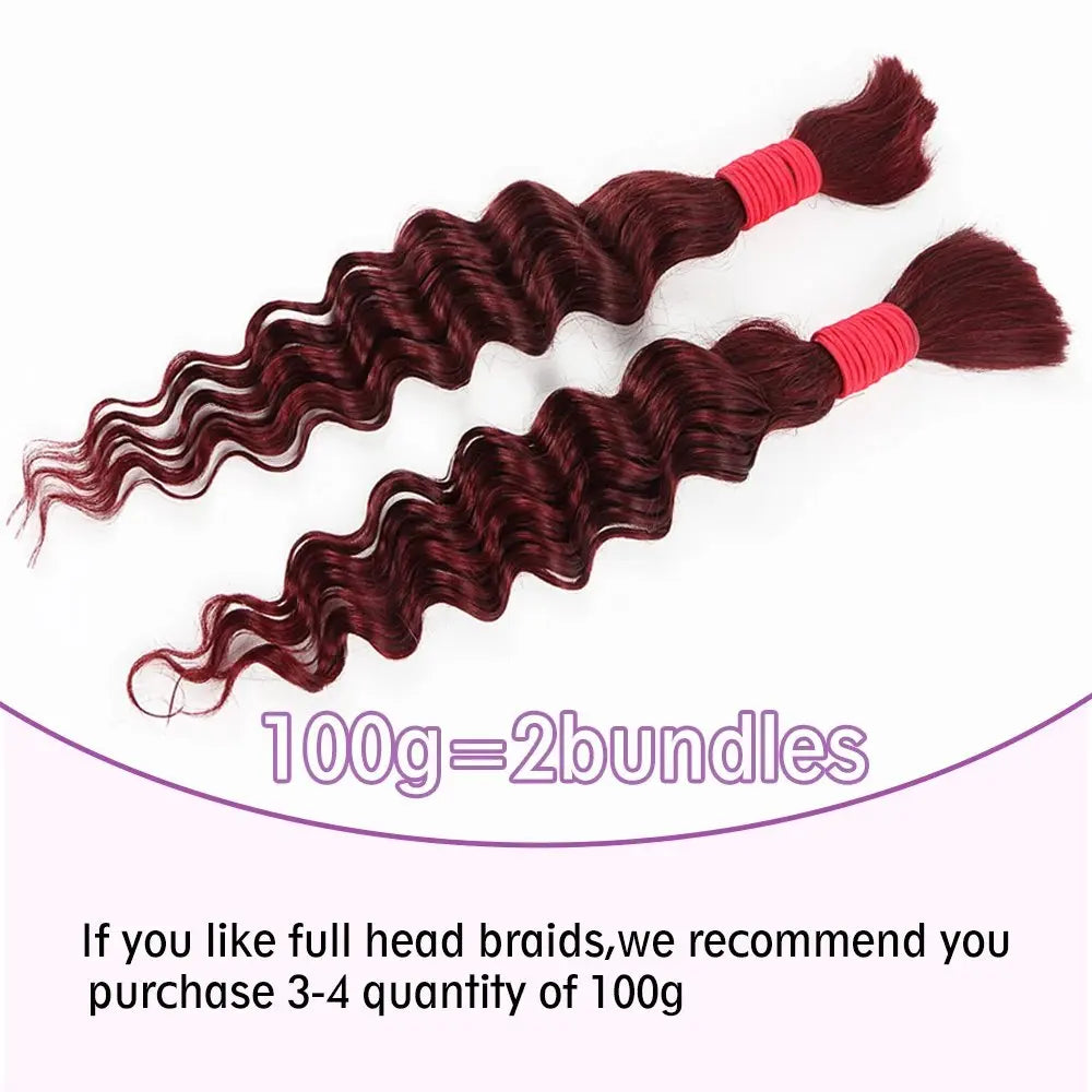 V Beauty Human Hair for Braiding Deep Wave #27 Honey Blonde Bulk Human Hair Bundles No Weft Hair Bulk for Women Hair Extensions