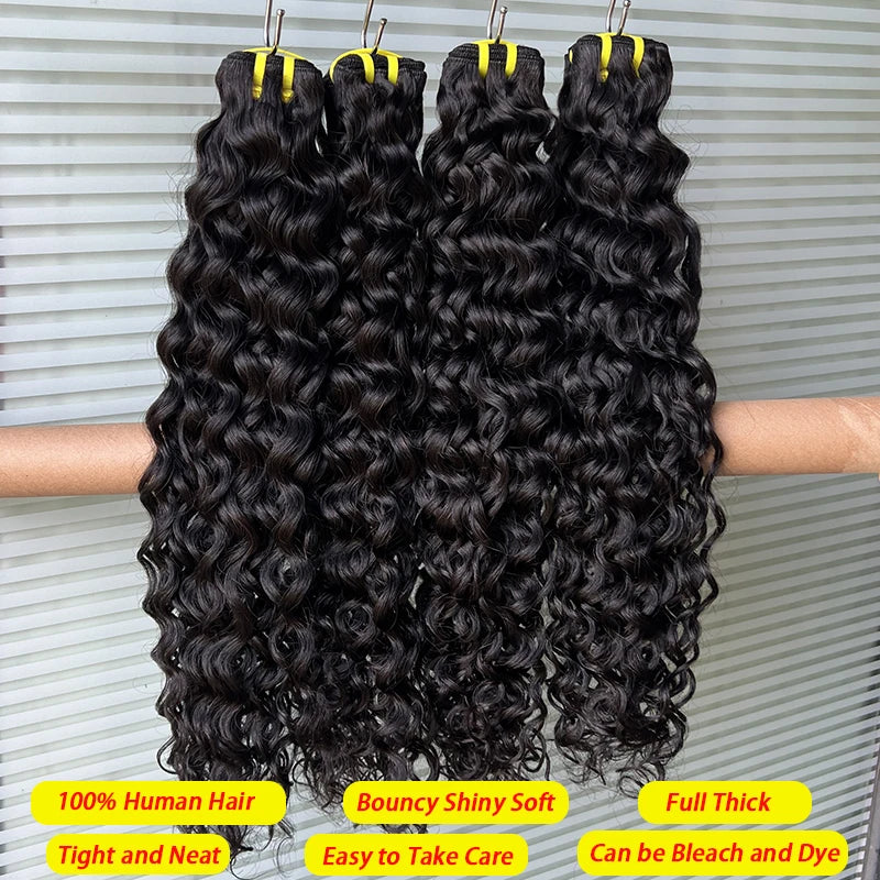 Raw Water Wave Human Hair Bundle Bouncy Vietnamese Unprocessed Virgin Burmese Curly Hair Bundles Sew In Extensions Full Head 13A