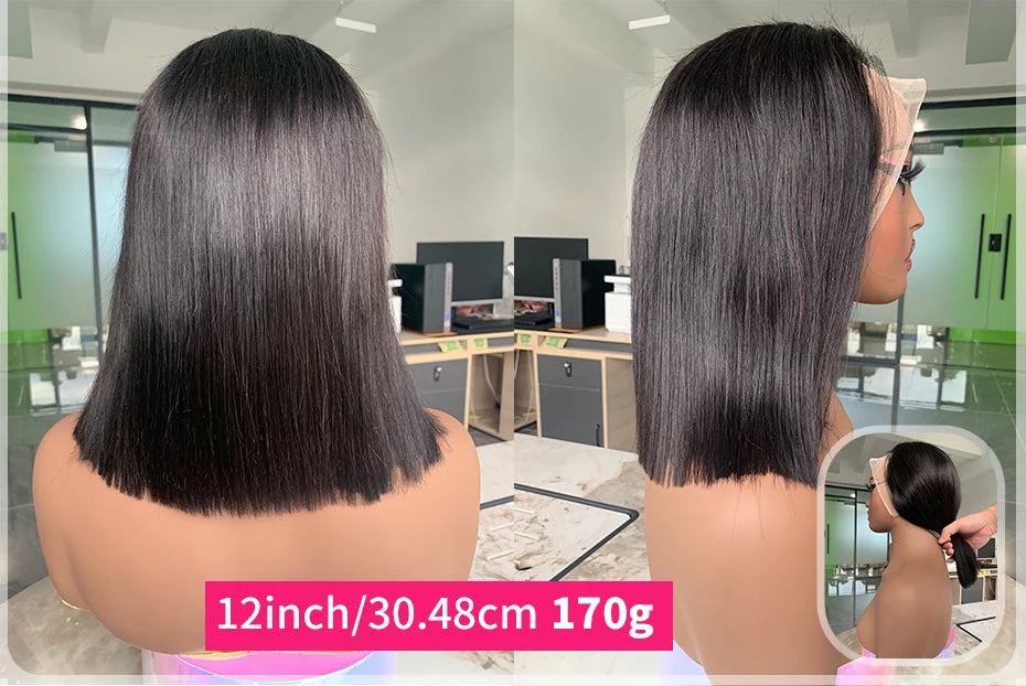 250% 10A Raw Vietnamese Transparent Lace Frontal Wig Human Hair 13x4 13x6 Bob Preplucked Bleached Knots Human Hair Wig for Women