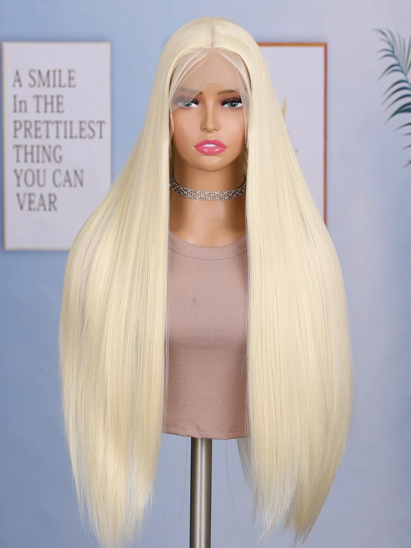24 Inch Straight Lace Front Chemical Fiber Wigs Black Color Synthetic Straight Hair Wigs For Daily Party Cosplay Wear