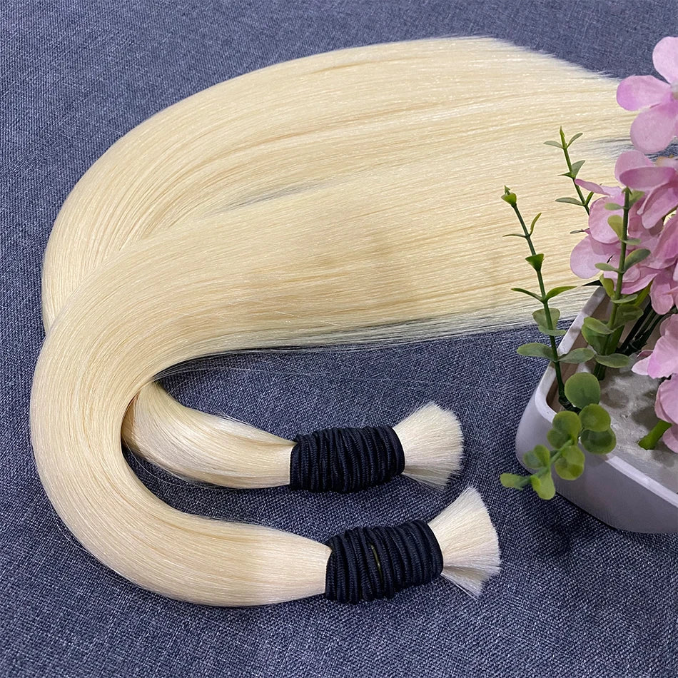 60% Density 16a 613 Hair Bulk 100% Human Hair Bulk 1b Natural Color No Weft Unprocessed Vietnamese Braiding Bone Straight Hair