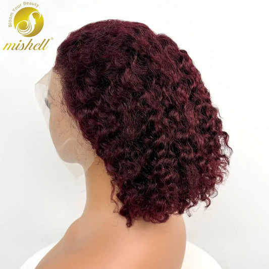 250% Density 4/30/4 Higjlight Ombre Short Water Wave Bob Wig Human Hair Wigs 13x4  Lace Frontal Deep Wave Curly Wig for Women