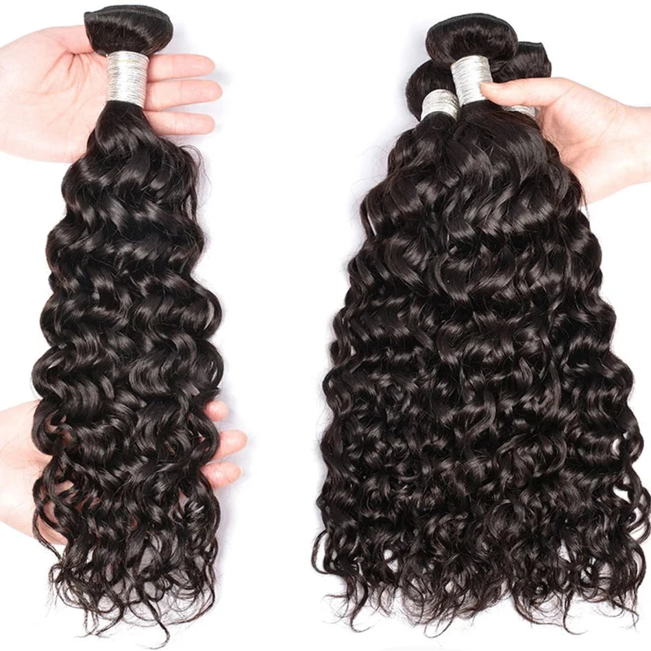 100% Unprocessed Malaysian Remy Human Hair Weave Extensions Wet and Wavy Hair Bundles cheveux humain 12A Water Wave Bundle Deals