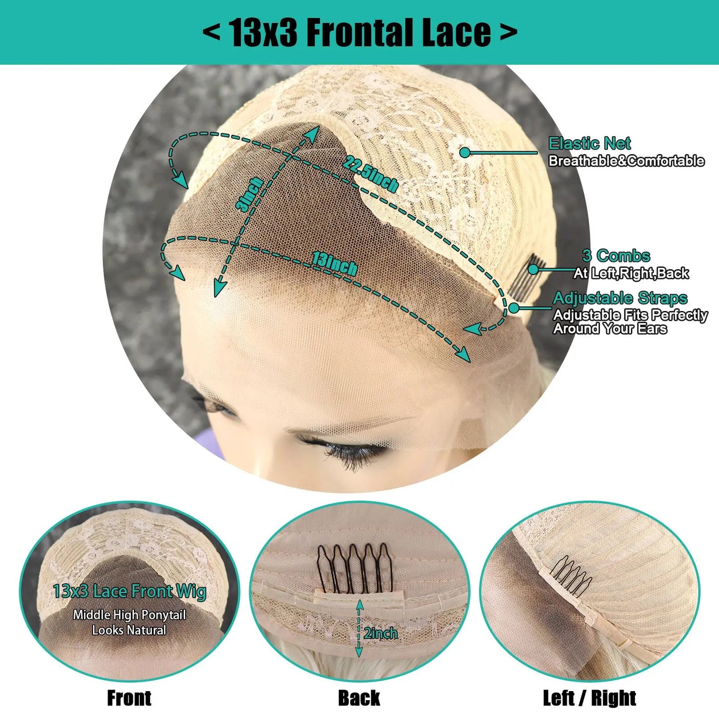 30 Inch Highlight Blonde Synthetic Lace Front Wigs Dark Roots Straight Long Ombre Ash Blonde Pre Plucked Colored Wigs for Women