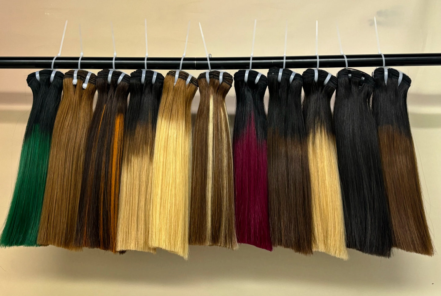2X6 Lace Frontal Colored Vietnamese Human Hair Bundles and Closure Double Drawn Ombre Color Remy Human Hair Extensions