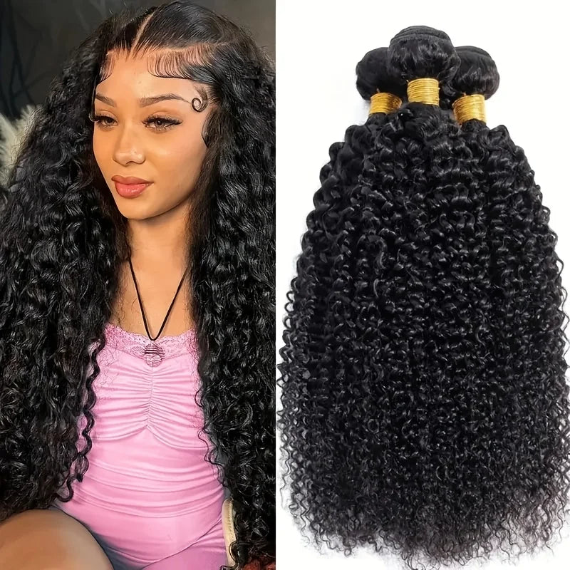 Brazilian Kinky Curly Human Hair Bundles Unprocessed 100% Human Hair Extensions Jerry Curly Natural 8-30Inch 1/3/4pcs Bundles