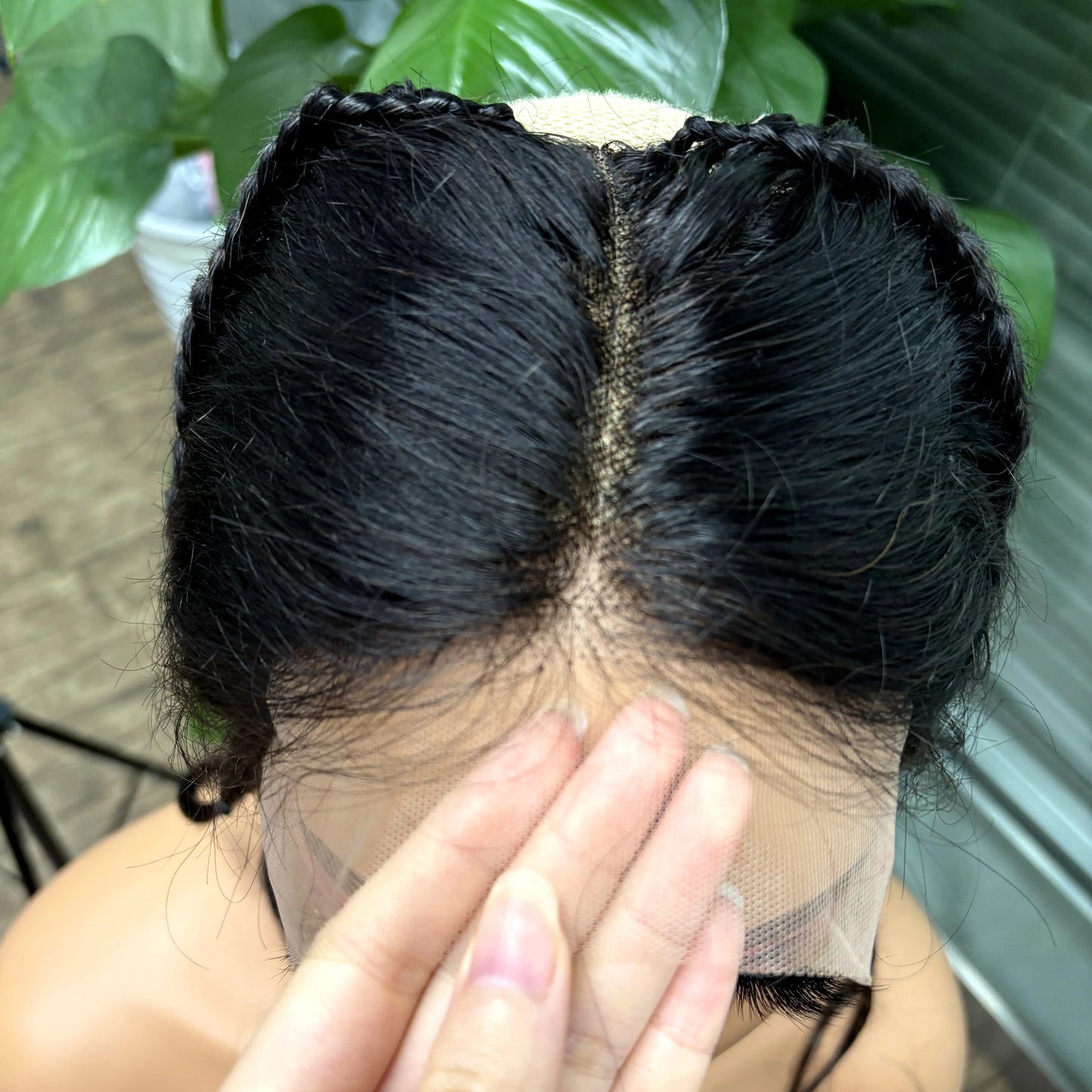 13X4 Transparent Lace Frontal with Braids 10 Inches Natural Brazilian Remy Hair Lace Frontal for Women Girls