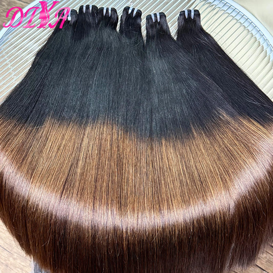 16A Bone Straight Super Double Drawn Raw Vietnamese Human Hair Bundles 1BT4 Ombre 100% Unprocessed Virgin Hair Extensions