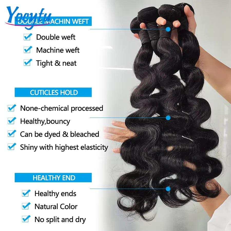 2x6 HD Lace Closure Human Hair Bundles With 4X4 5x5 Closure 20 22 24 Inch Body Wave Bundles Human Hair 3 Days Delivery France