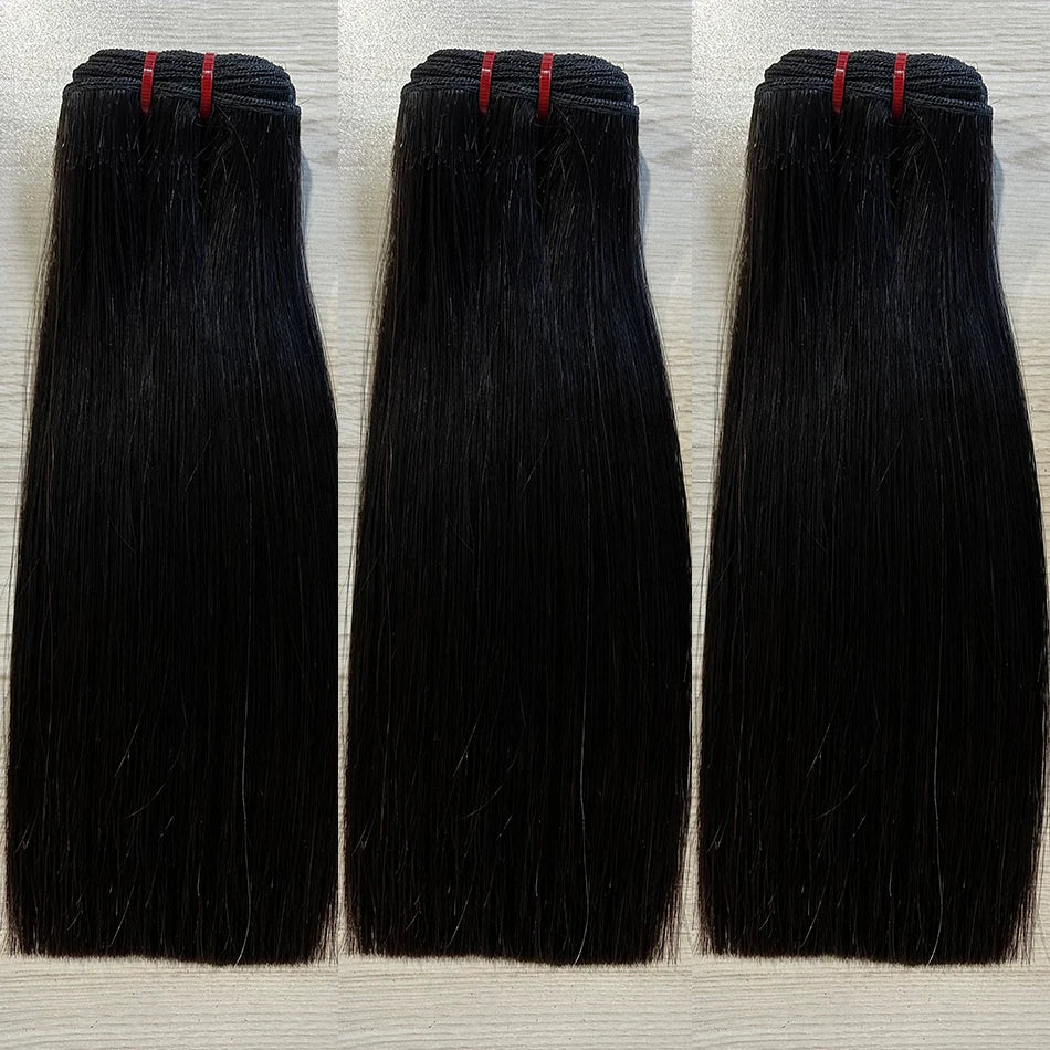 100% Super Double Drawn Human Virgin Hair Silky Straight Bundles 100G Unprocessed Raw Hair Vietnamese Bone Straight Hair Bundles