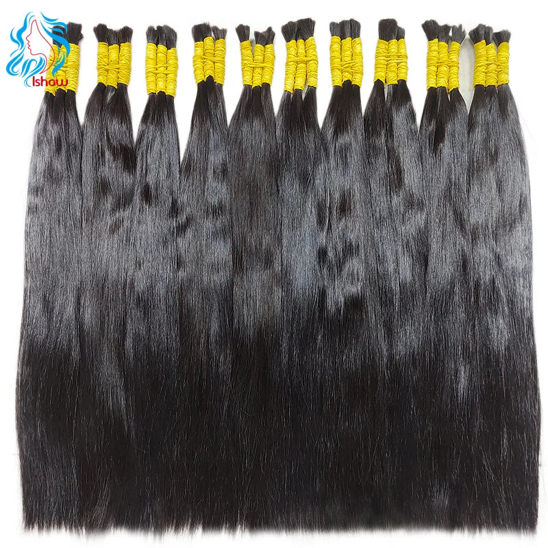 Wholesale Human Hair Bulk For Braiding Natural Color Straight Indian Hair No Weft Braiding Bulk Hair Extensions For Women 50g