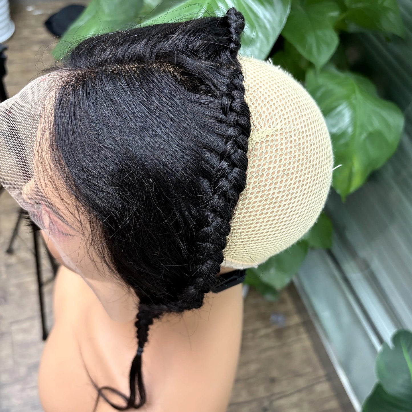 13X4 Transparent Lace Frontal with Braids 10 Inches Natural Brazilian Remy Hair Lace Frontal for Women Girls
