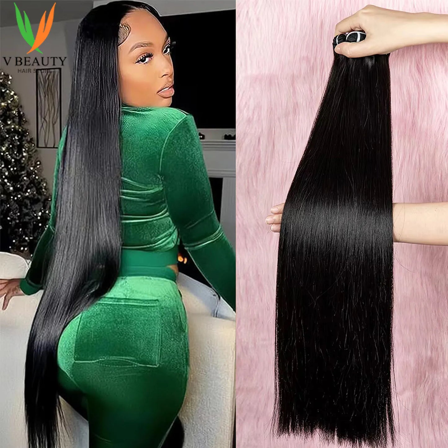 V Beauty 16A Grade Double Drawn Unprocessed Raw Vietnamese Human Hair Bundles 100% Virgin Hair Straight Bundles Extensions
