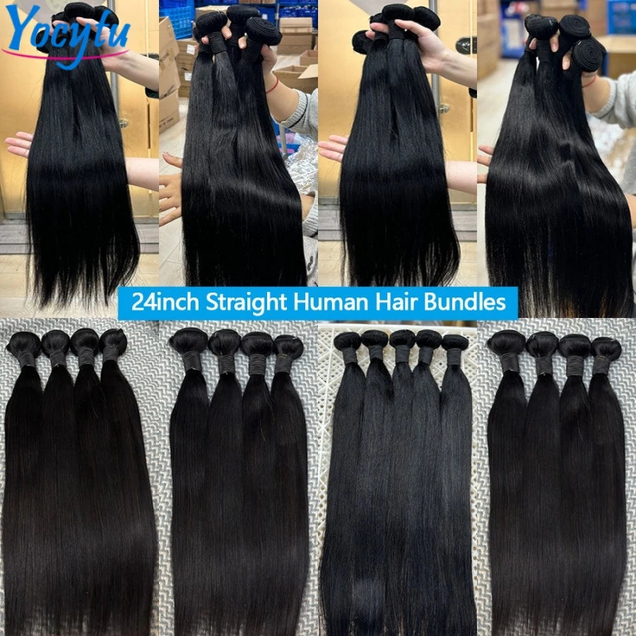 20 20 20 Inch Bundles 100% Human Hair Delivery 3 Days France 12A Straight Human Hair Bundles YOCYTU Raw Hair Bundles For Women