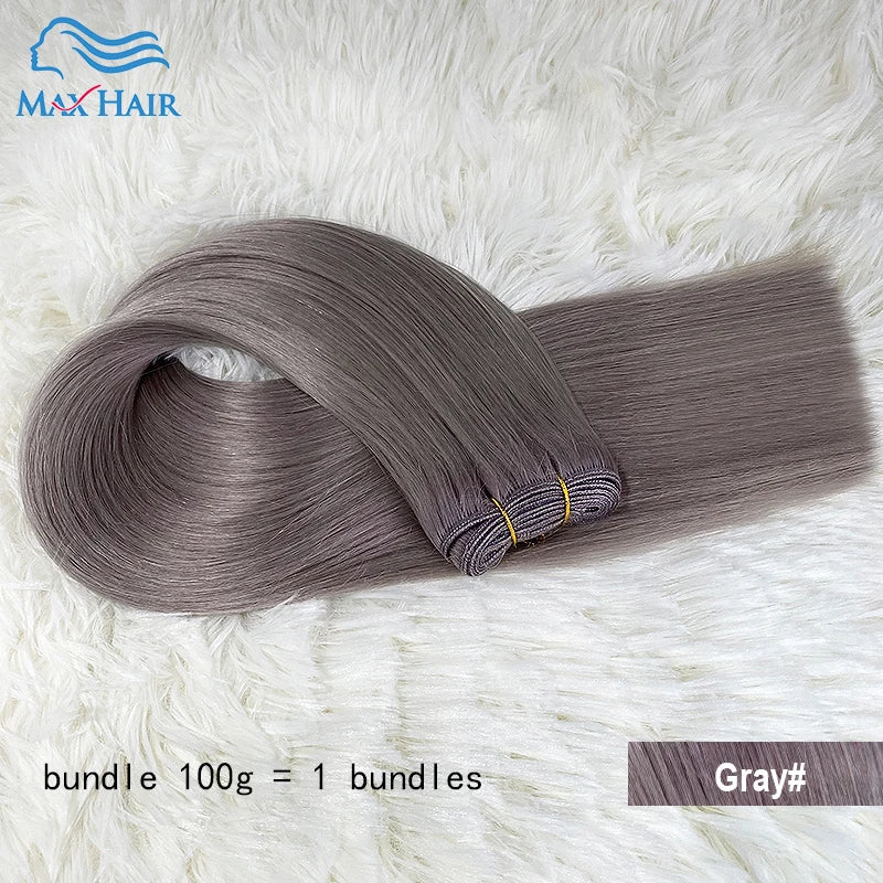 100% Straight Human Hair Bundles Hair Extensions For Women 613 99j Gray Solid Color Raw Bundles Braiding On Sale Clearance Hair
