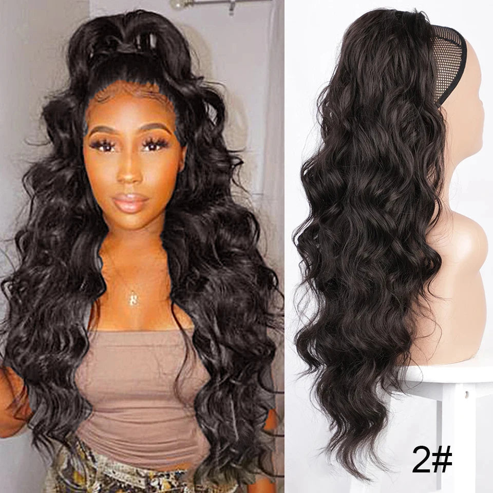 Synthetic Claw Clip In Short Ponytail Curly Pony Tail Clip-on hair False Wig House Pony Extension Hairpiece For Women