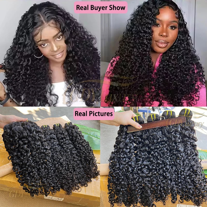14A Grade Burmese Curly Raw virgin Hair Bundles Thick Unprocessed 100% Human Hair Extensions Bouncy Curly Hair Bundles Full Head