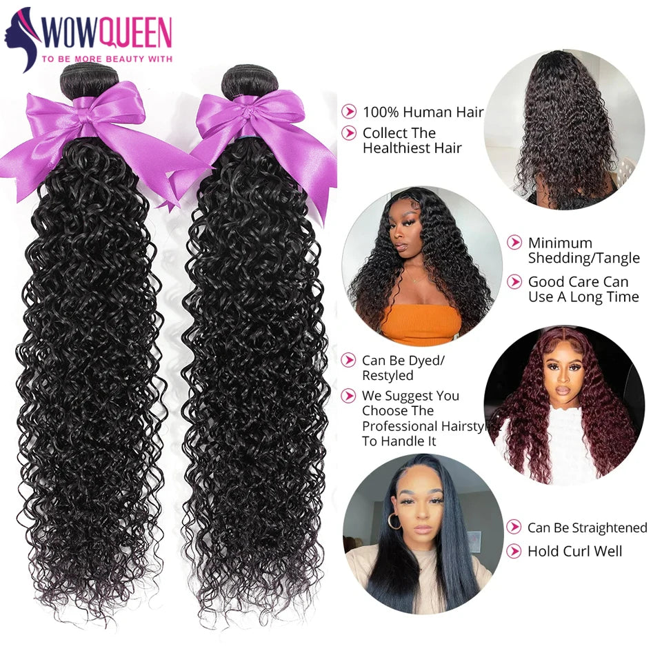 Curly Bundles Human Hair Brazilian Hair Weave Bundles 30 32 Inch 12A Raw Hair Kinky Curly 100% Human Hair Extensions For Women