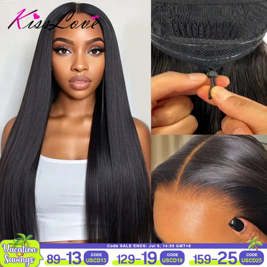 Straight Pull Go 13x6 Lace Wig with Elastic Drawstring 13x6 HD Lace Frontal Wig 5x5 Glueless Wigs Human Hair 13x4 Lace Front Wig