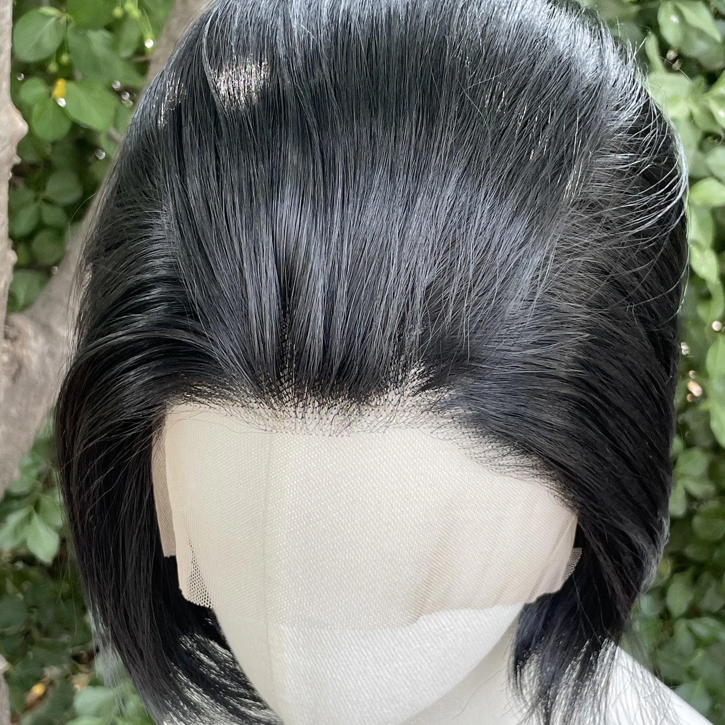 #1 Jet Black Short Bob Cut Synthetic Lace Front Wig for Women Cosplay Wig for Men Natural Hairline Glueless 13x4 Lace Front Wigs