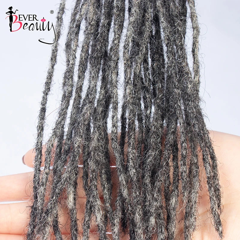 Dreadlocks Human Hair Strand Salt And Pepper Microlocks Bulk Crochet Braid Hair Loc Extension 0.2cm Kinky Curly Braiding Bundles