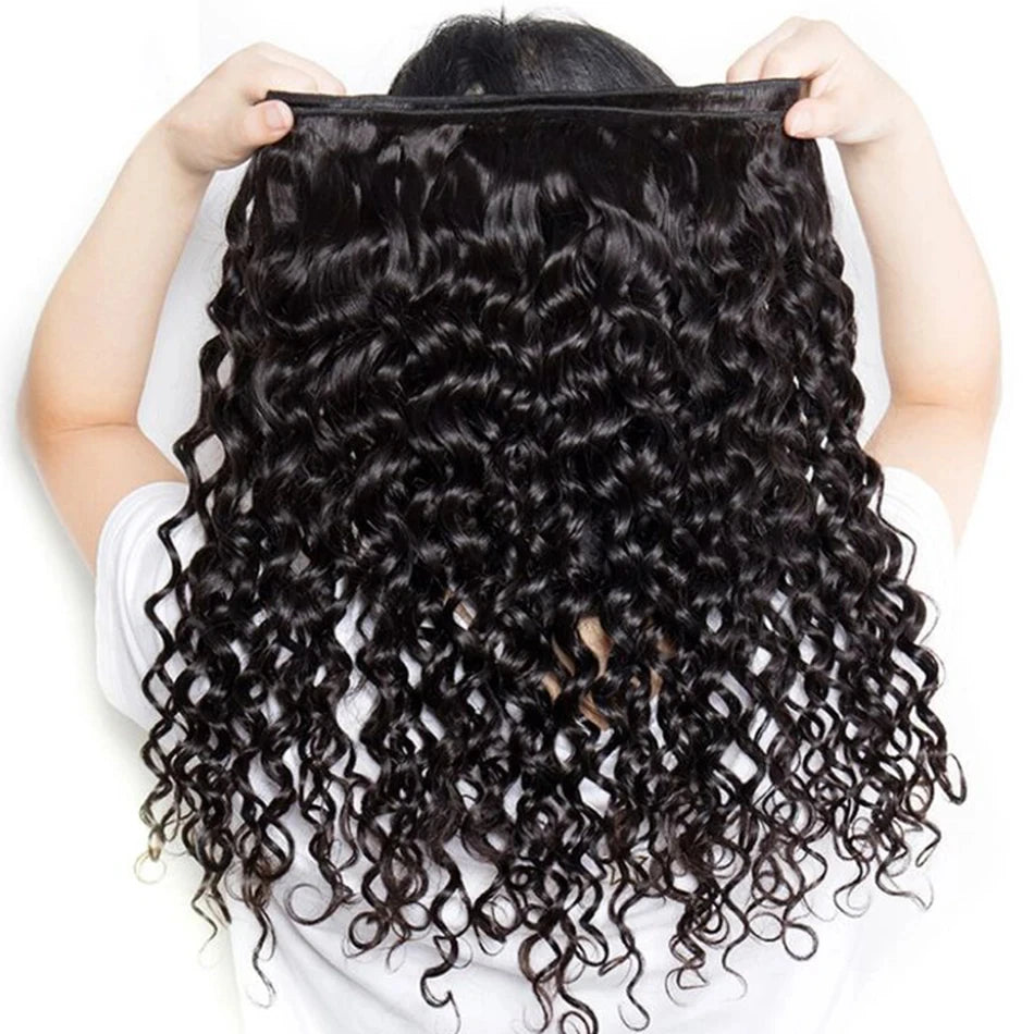 100% Unprocessed Malaysian Remy Human Hair Weave Extensions Wet and Wavy Hair Bundles cheveux humain 12A Water Wave Bundle Deals