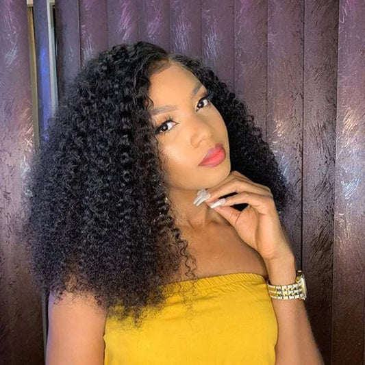 12A Glueless Wig Wear And Go Short Kinky Curly Bob Lace Front Human Hair Wigs 13x4 HD Deep Wave Lace Frontal Wigs Remy Hair