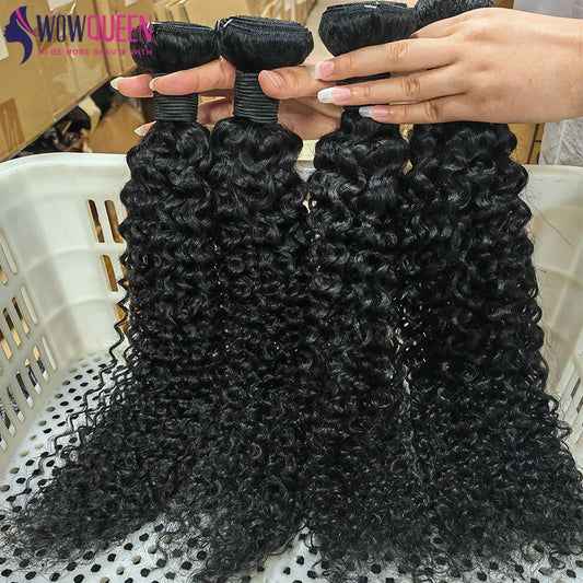 Curly Bundles Human Hair Brazilian Hair Weave Bundles 30 32 Inch 12A Raw Hair Kinky Curly 100% Human Hair Extensions For Women