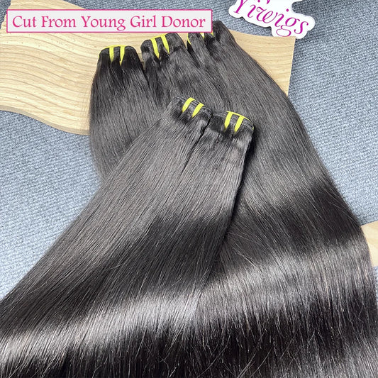 Yiwigs 12A Grade Yaki Straight Hair Bundles Natural Color Sew In Bundles Quick Weaves 100% Unprocessed Raw Vietnamese Human Hair