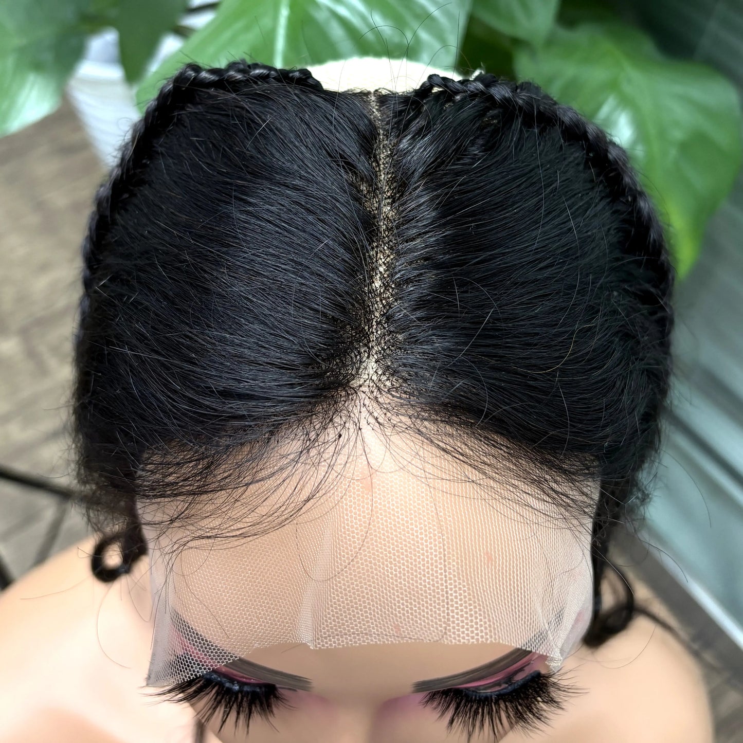 13X4 Transparent Lace Frontal with Braids 10 Inches Natural Brazilian Remy Hair Lace Frontal for Women Girls
