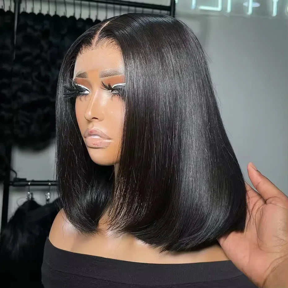 250% 10A Raw Vietnamese Transparent Lace Frontal Wig Human Hair 13x4 13x6 Bob Preplucked Bleached Knots Human Hair Wig for Women