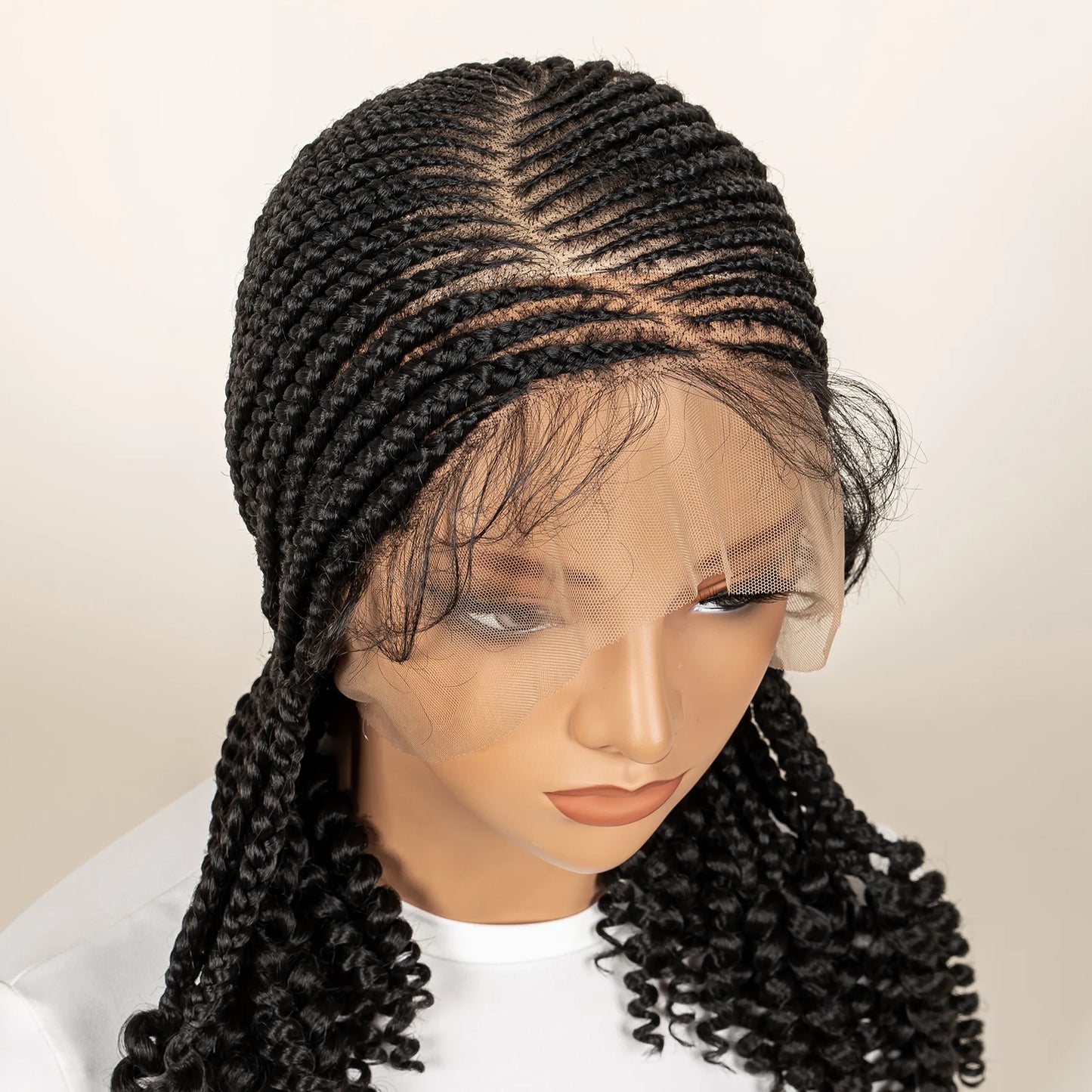 Knotless Wig Synthetic Cornrow Braided Wigs for Women 14 Inch Full Lace Braids Wig Short Blait Natural Black 2025 New Hairstyle