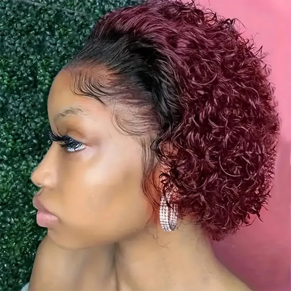 Pixie Cut Wigs 13x2 Lace Frontal Wigs Human Hair Short Kinky Curly Bob Human Hair Wigs For Women Lace Front Human Hair Wigs