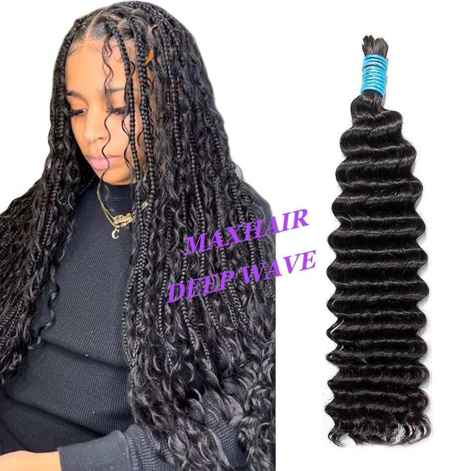 100% Virgin Human Hair Bulk Extension Loose Body Wave Bulk Weaving For Braiding Unprocessed No Weft Straight Deep Wave Hair Bulk