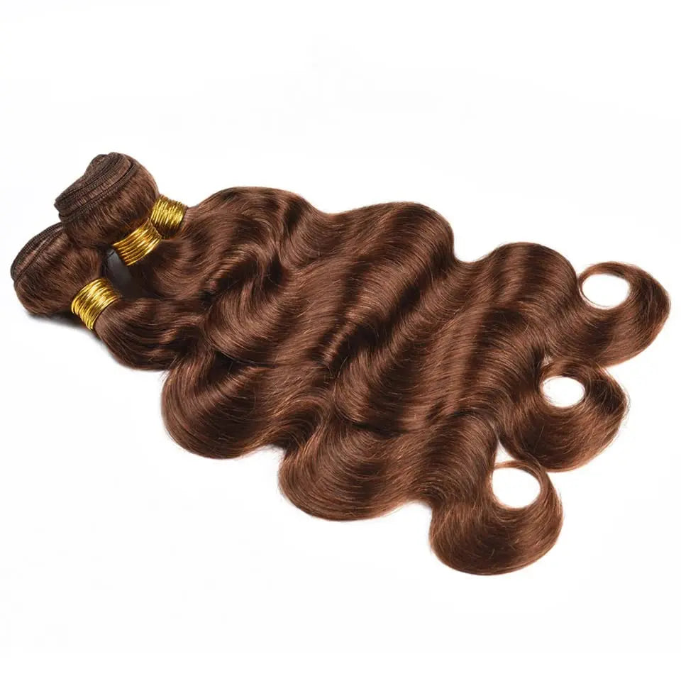 Brown Bundles Color #4 Body Wave Human Hair Bundles Brown Body Wave Bundles 100% Human Hair 26 28 30 Inch Human Bundles #4