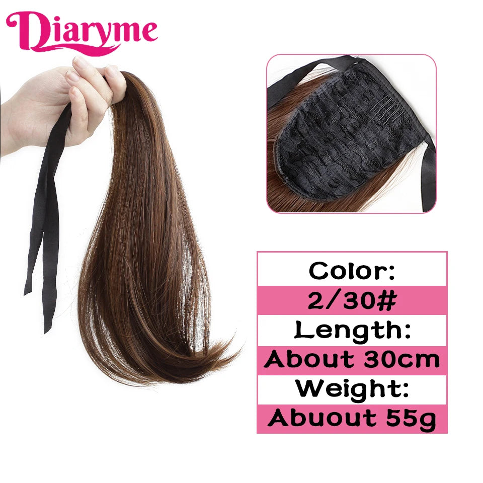 Synthetic Hairpiece Long Ponytail Hair Extensions Black Brown Wigs For Women Heat Reistan Pony Tail Fake Hair Clip In Ponytail