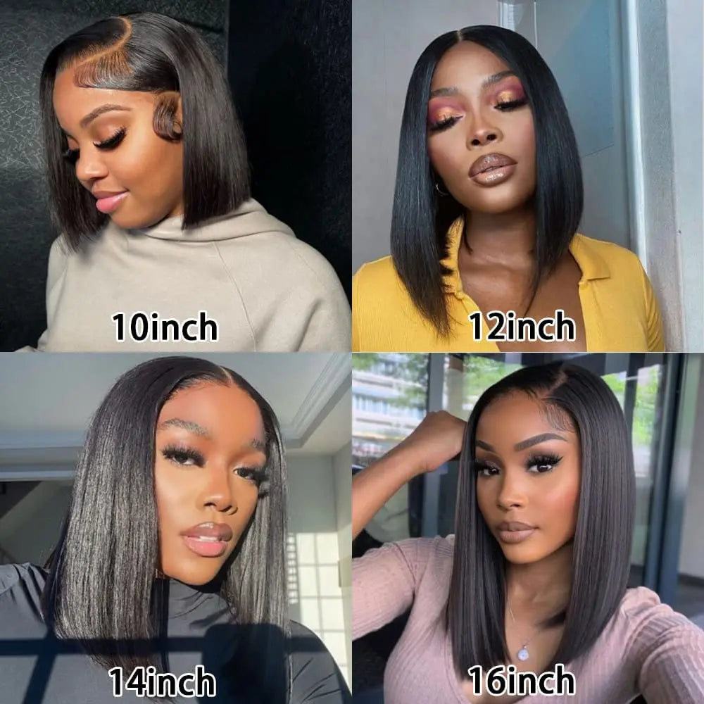 Glueless Bob Hair Wig Human Hair Ready To Wear Straight Transprent 13x4 Lace Closure Wigs For Women Glueless Wigs Human Hair