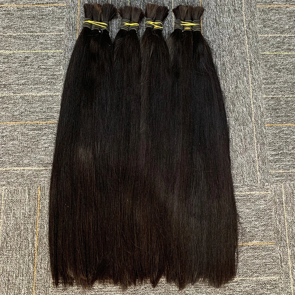 10A Virgin 100% Natural Balck Bone Straight Human Hair Bulk For Braiding Extensiones Cabelo Humano Weaving Unprocessed No Hair