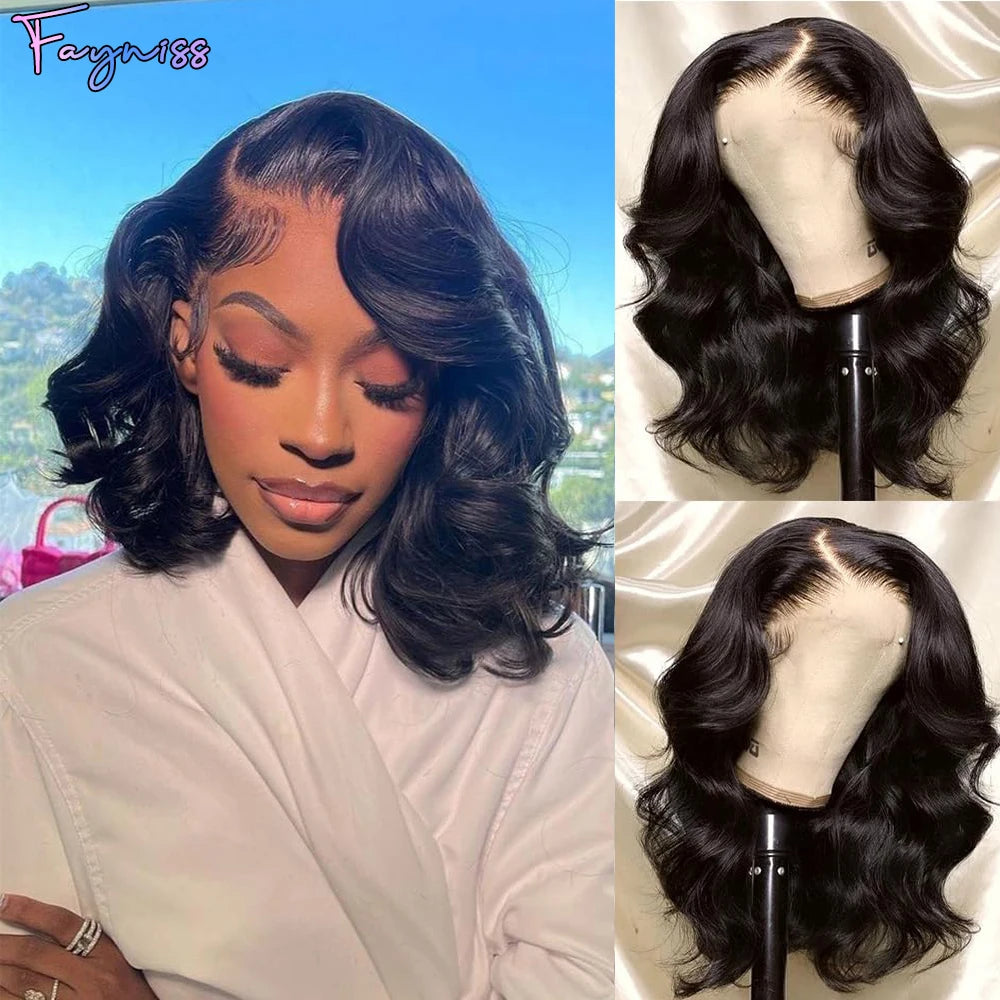 250% Density Body Wave Wear And Go Glueless Human Hair Wigs Bob Wigs For Women Ready To Wear Pre Cut Lace Front Wig Human Hair