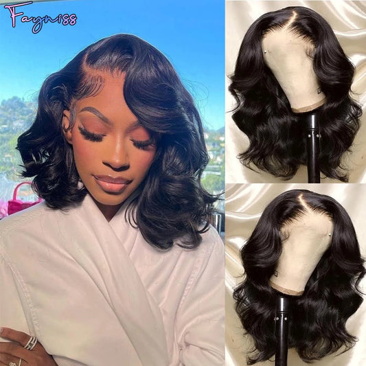 250% Density Body Wave Wear And Go Glueless Human Hair Wigs Bob Wigs For Women Ready To Wear Pre Cut Lace Front Wig Human Hair