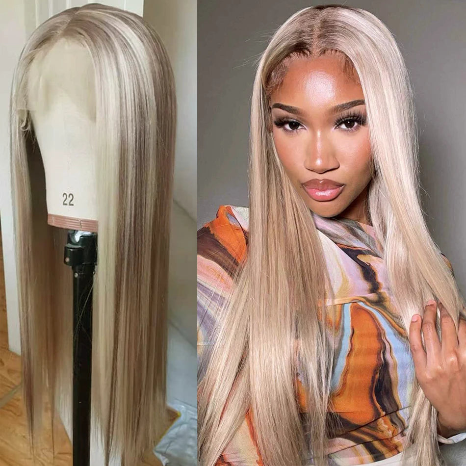 Melodie HD P18 613 Original Blonde Highlight Straight Lace Front Wigs Human Hair 30 40 Inch 13x4 Frontal Wig For Women
