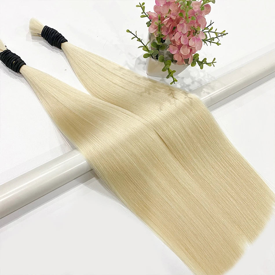 60% Density 16a 613 Hair Bulk 100% Human Hair Bulk 1b Natural Color No Weft Unprocessed Vietnamese Braiding Bone Straight Hair