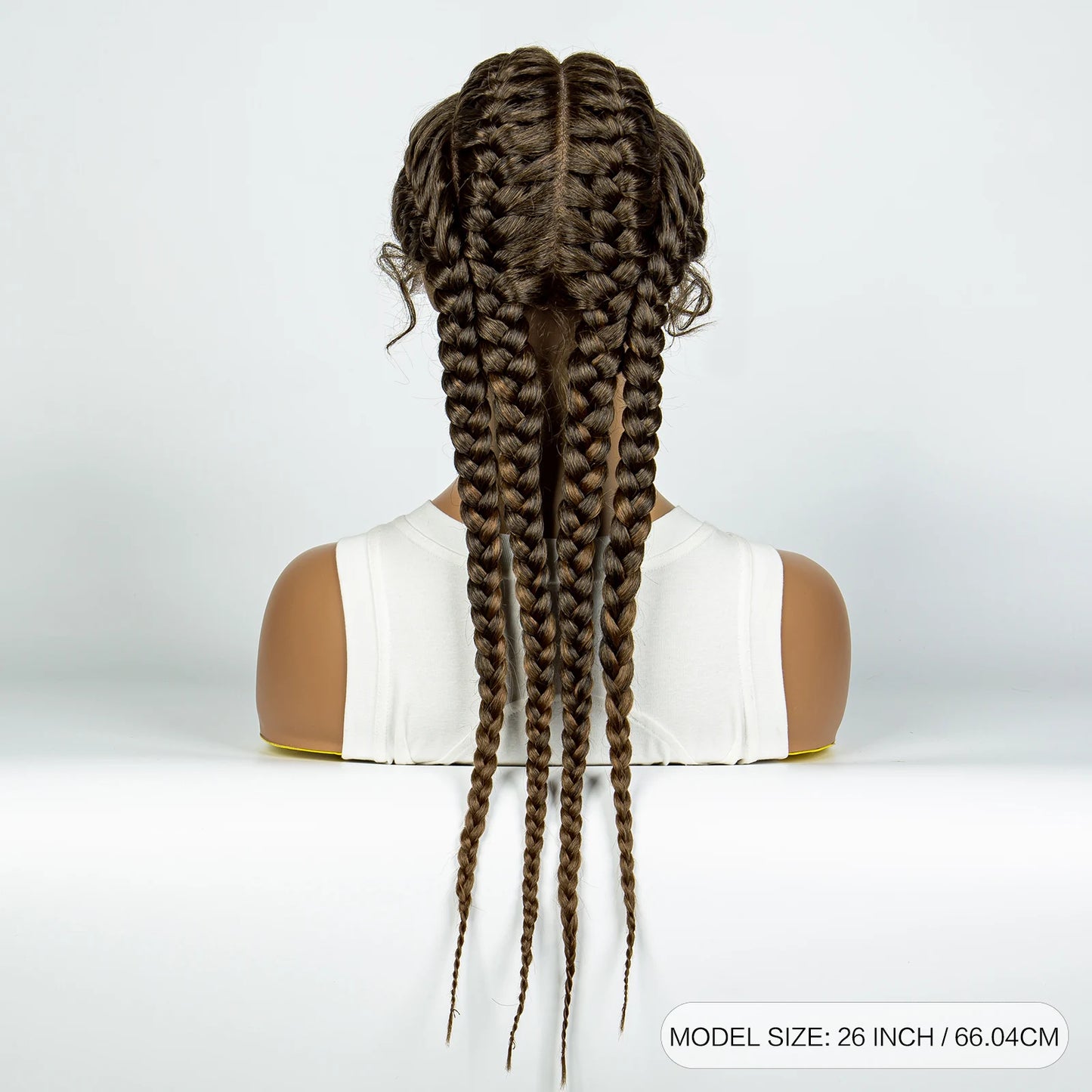 Synthetic Lace Wigs Braided Wigs with Baby Hair Long 26 Inches Box Braids Wig for Black Women Lace Front  Afro Hair Wigs