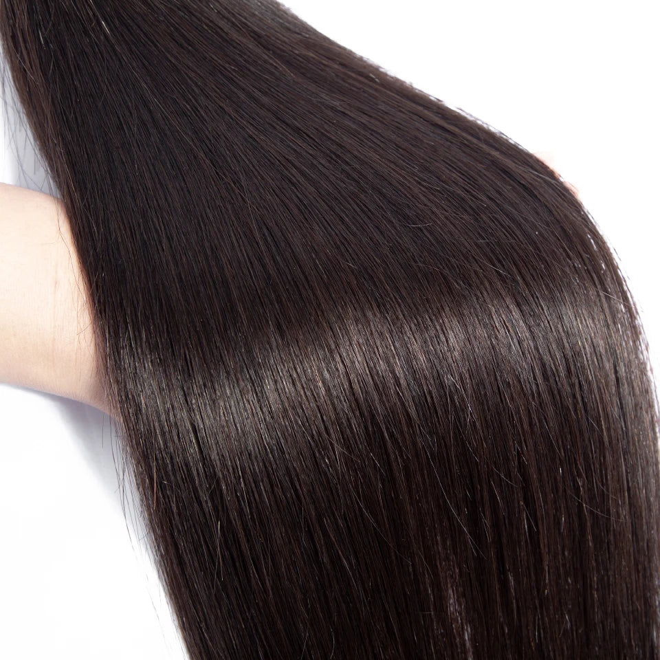 30 40inch Straight Human Hair Bundles with 5x5/6x6 Closure Brazilian Raw Bundles 100%Human Hair 13x4 Frontal Closure And Bundles