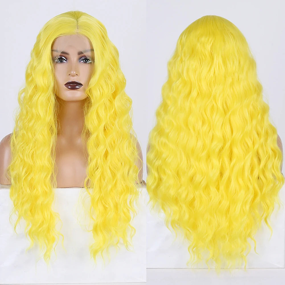 AIMEYA Synthetic Lace Front Wigs for Women Natural Hairline Synthetic Hair Lace Wig Long Brown Wig PrePlucked Cosplay Woman Wigs