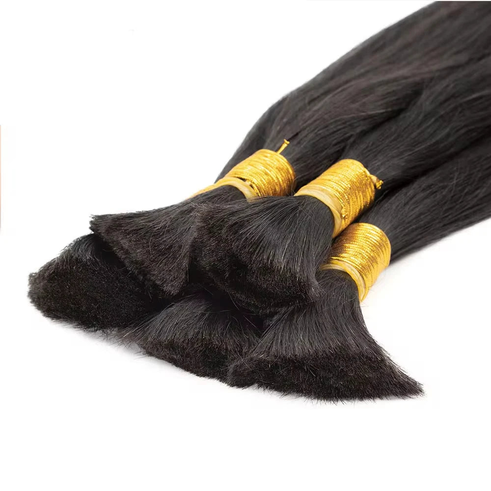 Bulk Hair Silky Straight 100% Human Hair Bulk No Weft Human Hair Extensions 50G 100G Micro Human Braiding Hair For Boho Braids